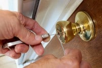 Locksmith Picking a lock